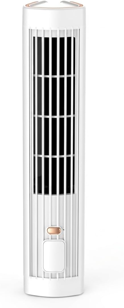 Climatiseur à Chargement Sans Fil, Ventilateur De Refroidissement Portable 2 En 1 Silencieux Avec 3 Vitesses, Climatiseur Rechargeable Par USB Pour Chambre à Coucher, Bureau, Maison, 30, 5 Cm, Marron