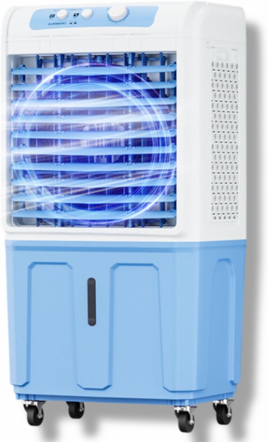 GENERIC Refroidisseur D'air évaporatif 3 En 1, Ventilateur Portable De Réservoir De 40L Avec écran LED, 3 Vitesses, Oscillation à 120 °, Fonctionnement Silencieux Pour Le Bureau à Domicile, Solution De Refroi