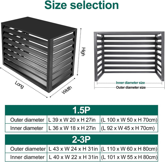 GENERIC Housse De Protection En Aluminium Pour Climatiseur Extérieur - Mini Condensateur Divisé - Résistant Aux Intempéries - Pour 2 Systèmes 3P - Blanc Et Design élégant