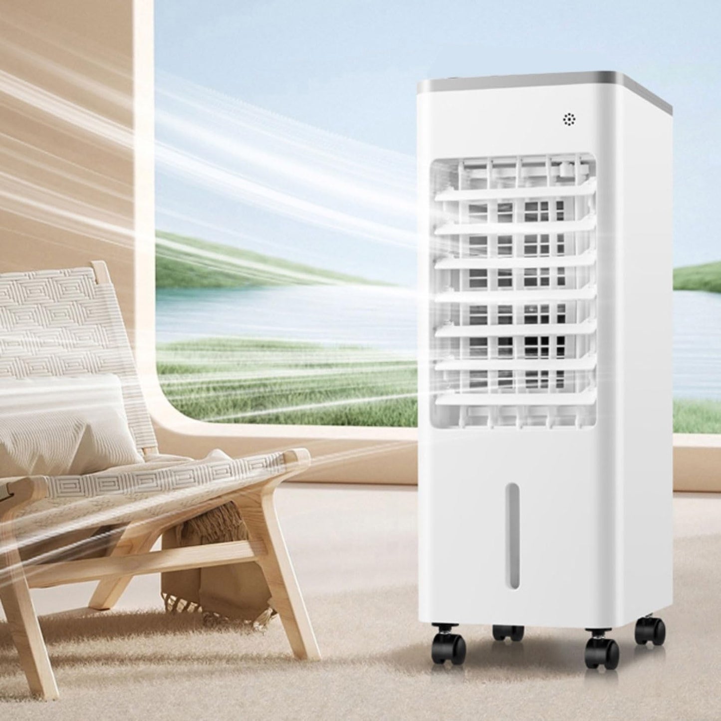 GENERIC Climatiseur Portable - Refroidisseur D'évaporation Avec écran LED, Humidificateur Pour La Maison Et Le Bureau