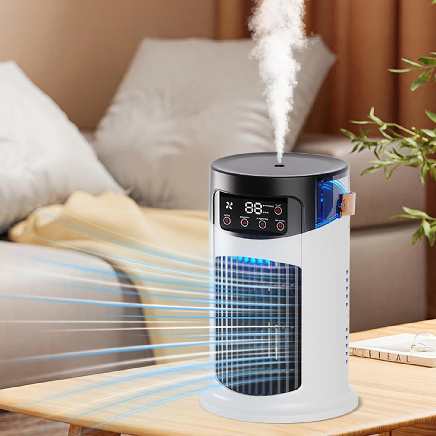 Générique Ventilateur Rafraîchissant,Climatiseur Portable Ventilateur Rafraîchissant | Appareil De Bureau Réglable Silencieux Et Portable Pour Maison Bureau Intérieur Extérieur Camping