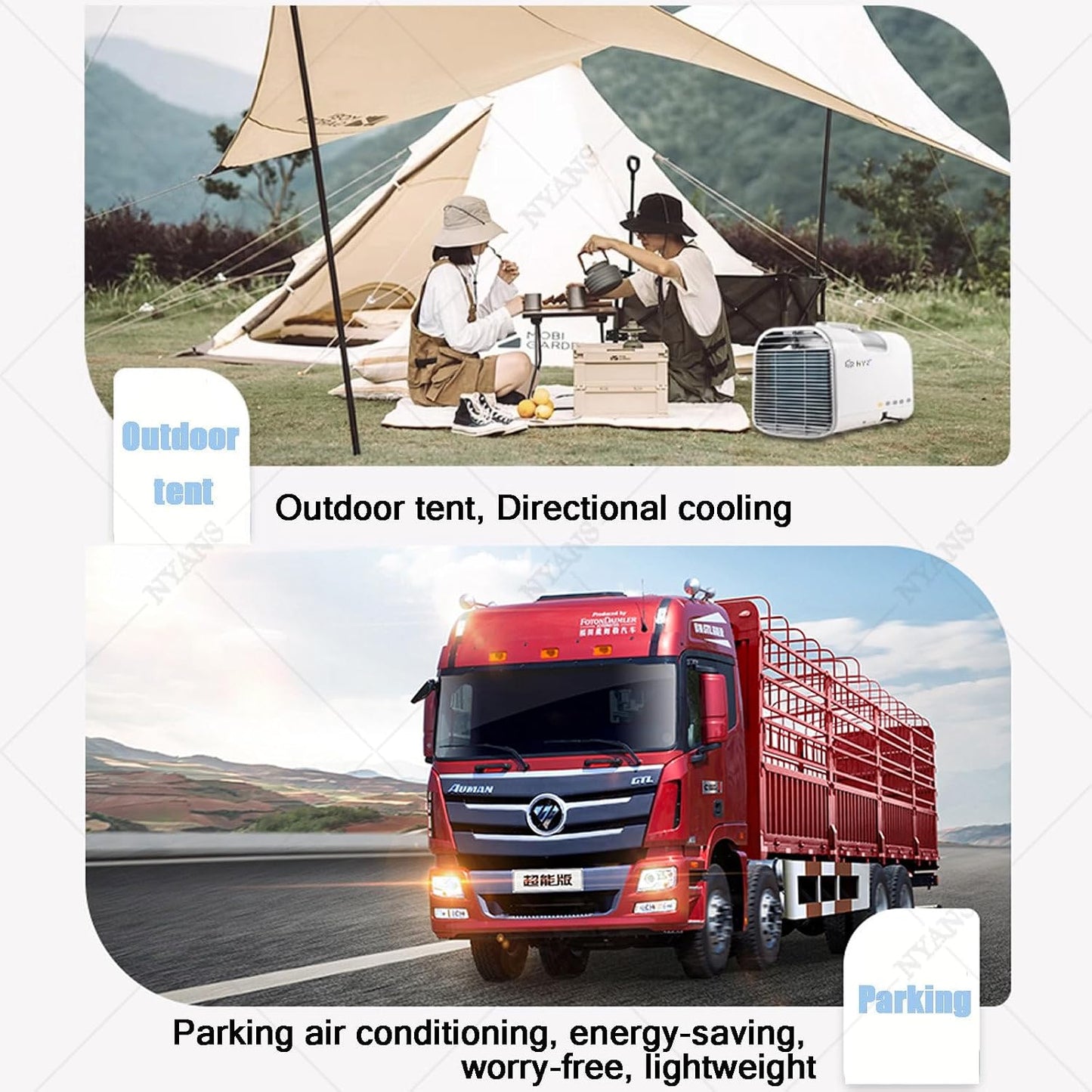 Climatiseur Portable Avec Affichage Numérique Et Télécommande, Déshumidificateur Et Rafraîchisseur D'air 4 En 1 Pour Les Voyages, Le Camping Et Les Activités De Plein Air