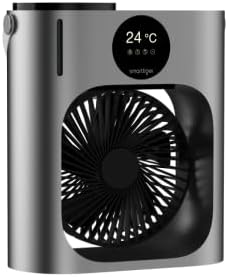  Climatiseur Mobile Silencieux, Rafraîchisseur D'Air Portable 900ml, 3 Vitesses, 7 LED Couleur,USB Mini Ventilateur Portable Brumisateur Pour Bureau Et Chambre (Noir)