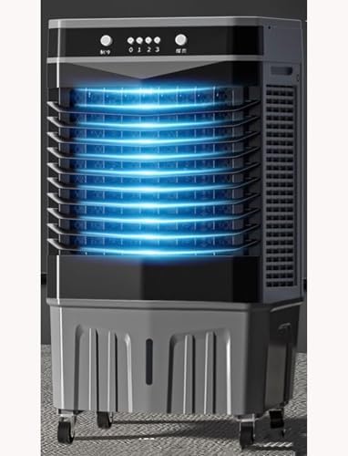 GENERIC Refroidisseur De Marais évaporatif Portable, Ventilateur De Climatiseur 3 En 1 Avec Oscillation à 120 °, Packs De Glace Et Minuterie, Grand Réservoir Pour Le Refroidissement De Garage De Patio Extérie