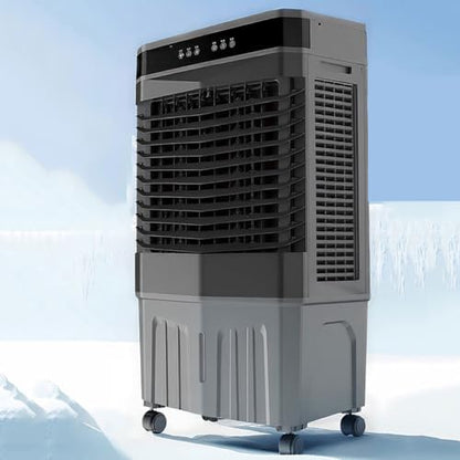 GENERIC Refroidisseur D'air évaporatif Portable, 3 Vitesses Et Modes Avec Télécommande, Réservoir 45L, Ventilateur Oscillant à 120 °, Mode Veille Silencieux Pour La Chambre, Bureau, Pas De Tuyau Nécessaire, F