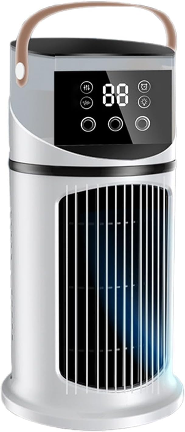  Climatiseur De Bureau – 6,1 X 6,1 X 10,63 Pouces, Unité Portable En ABS, Machine De Brumisation Purifiante Réglable À Neuf Vitesses, Ventilateur De Refroidissement Personnel, Refroidisseur D'air Par É
