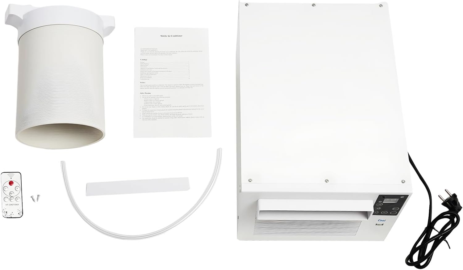  Refroidisseur Mobile, 280 W, Climatiseur Avec Tuyau D'évacuation, Climatiseur Compact Mobile Avec Fonction Minuterie, Pour Maison, Chambre, Bureau, 41,5 X 28,3 X 20,5 Cm