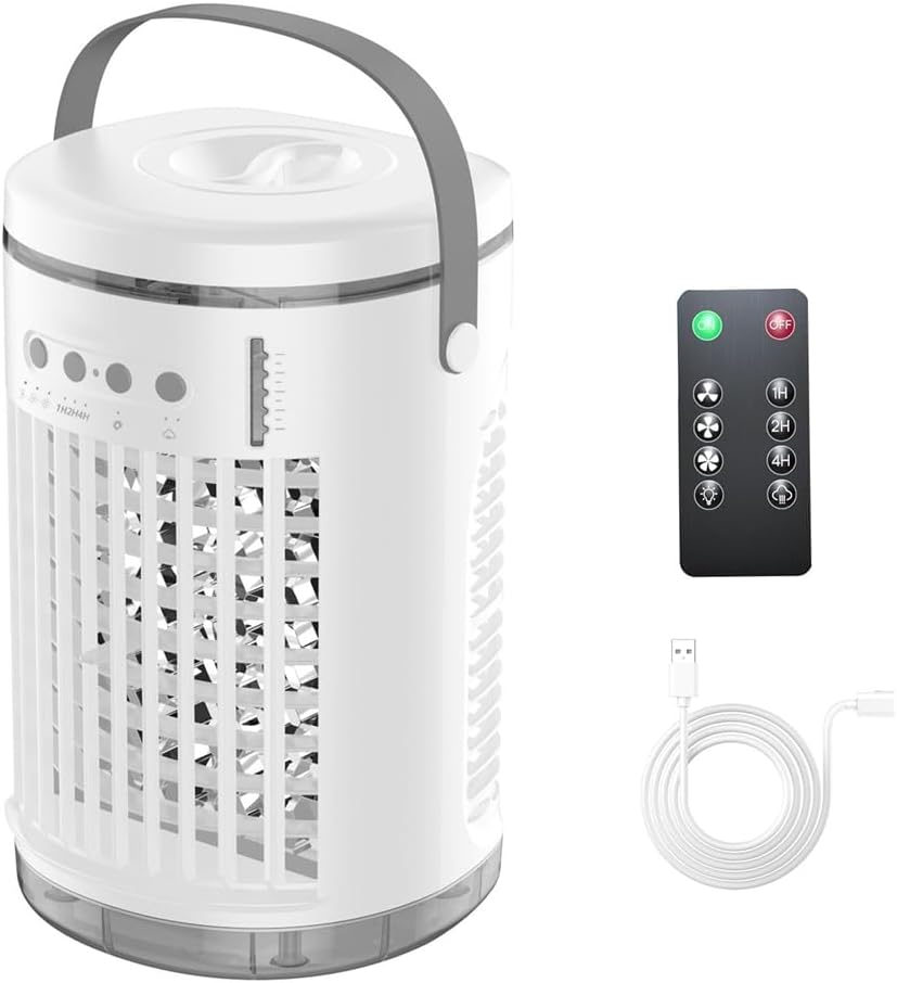  Climatiseurs Portables Avec Télécommande, Mini Climatiseur Évaporatif, Unité AC Portable, Lumières, Climatiseur Personnel