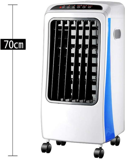  Climatiseur Portables Mobile 4 Fan De Roulettes Roues Climatisation Silencieux Ventilateurs Cold Fan Home De Humidificateur Trois Modes Fonction De Refroidissement (Rouge)