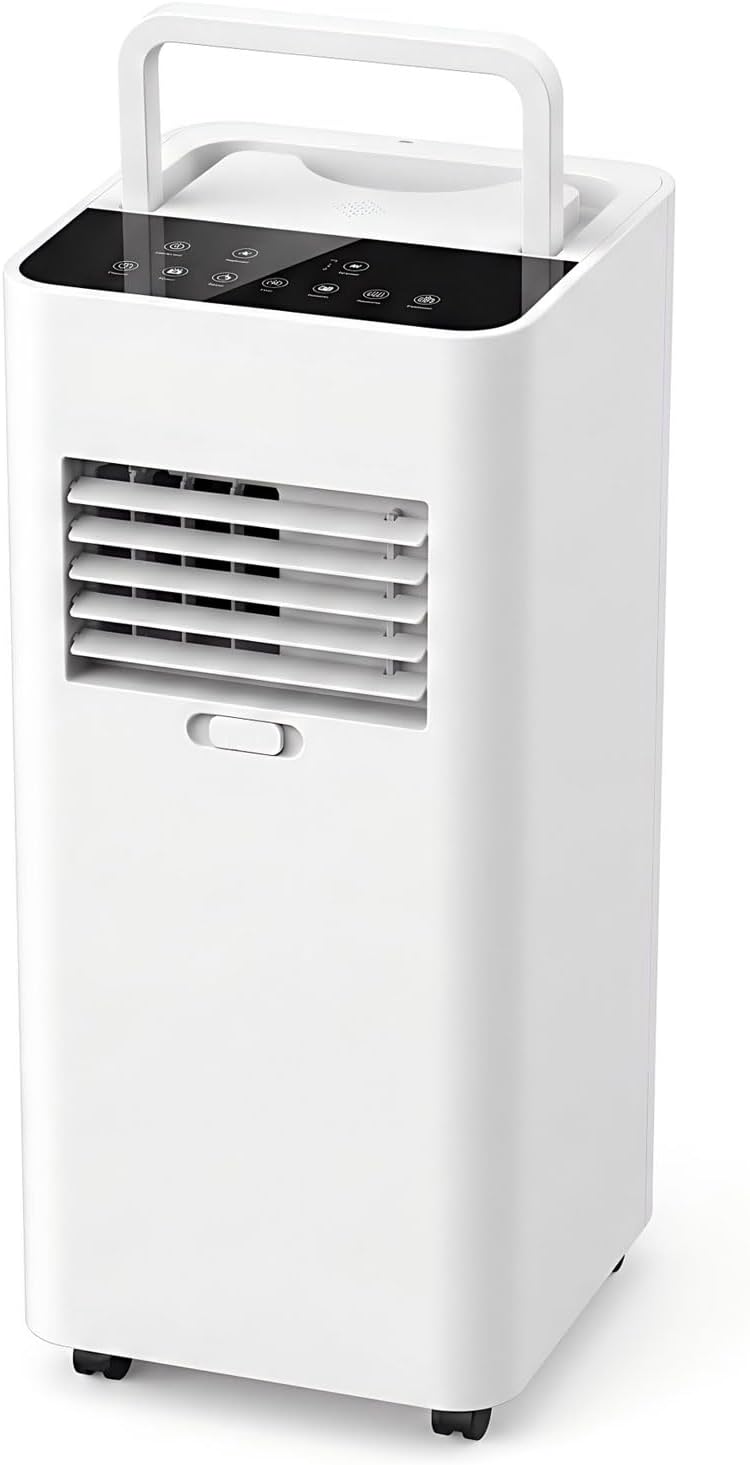  7000 BTU Climatiseur Portable Pour Grandes Pièces Et Chambres Jusqu'à 300 Sq.Ft Ultra Silencieux 30dB Smart AC Unit Ventilateur De Refroidissement Avec Ventilateur De Déshumidificateur Mode De Sommeil
