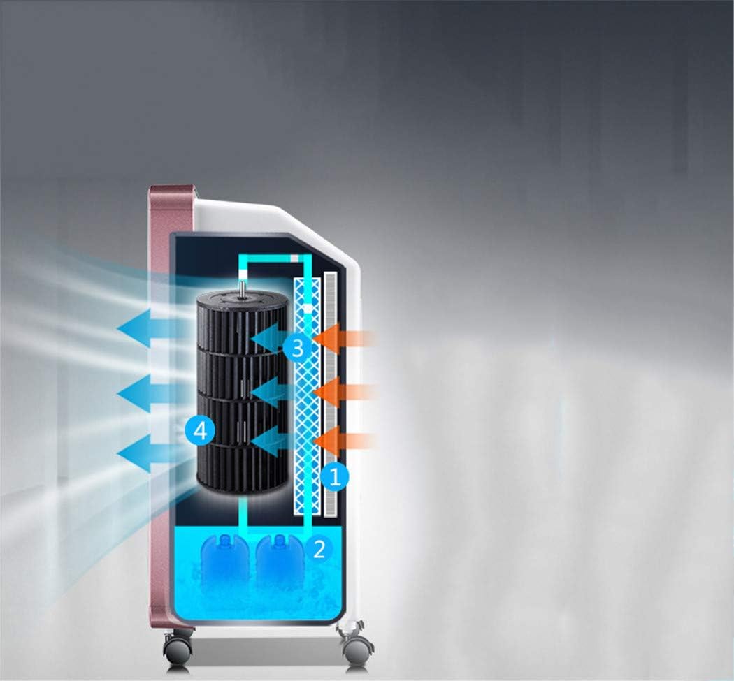  Portatif Climatiseur Mobile Silencieux Ventilateur Fans Humidificateur Air Frais De Minuterie 8 Heures 3 Vitesses Avec Fonction Refroidissement Bureau (Contrôle à Distance)
