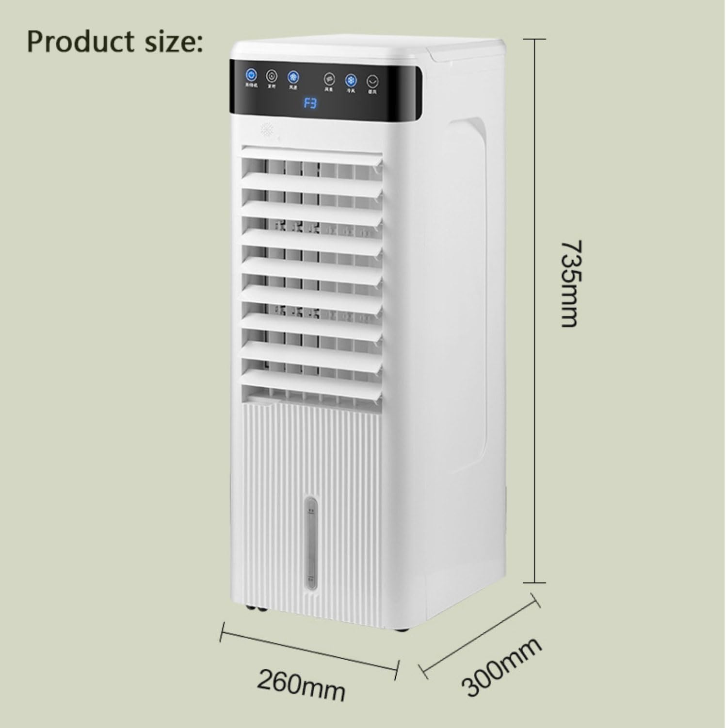  Climatiseur Mobile 3en1 Refroidisseur D'Air Portable Avec 120° Oscillation, 5L, 12H Minuterie, 3 Vitesses Pour Bureau Et Chambre