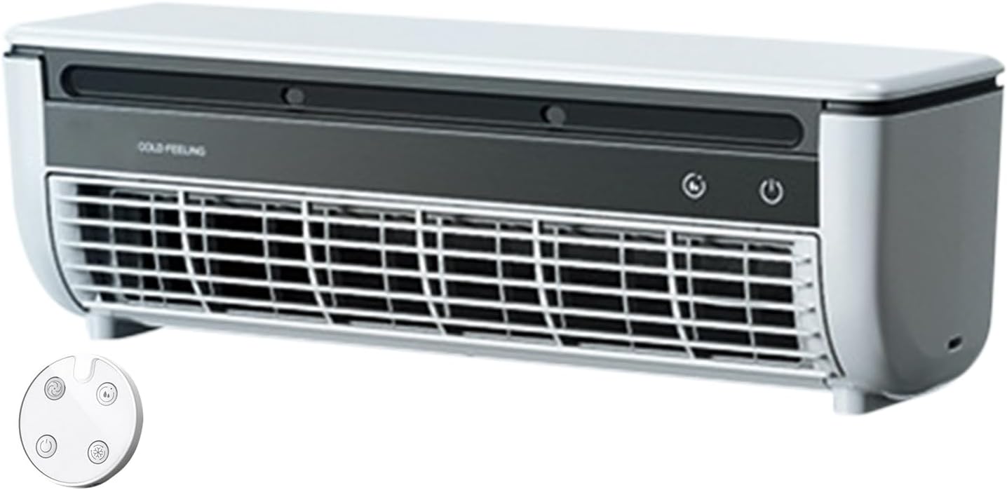  Générique Ventilateur Rafraîchisseur D'Air | Ventilateur D'Air Frais Pour Chambre à Coucher,Appareil De Ventilation Avec Fonction Chargeur Sans Fil Pour Usage Intérieur Extérieur Maison Voyage