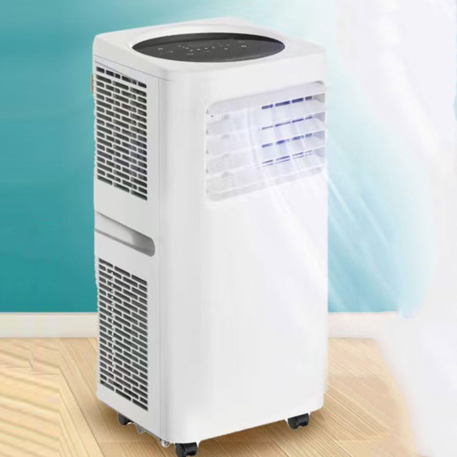  Climatisation Portable Refroidit Jusqu'à 350 Sq.Ft., Smart AC Avec Télécommande, Ventilateur Silencieux, Modes De Sommeil, Minuterie 24H, Kits De Fenêtre Pour La Maison Ou Le Bureau