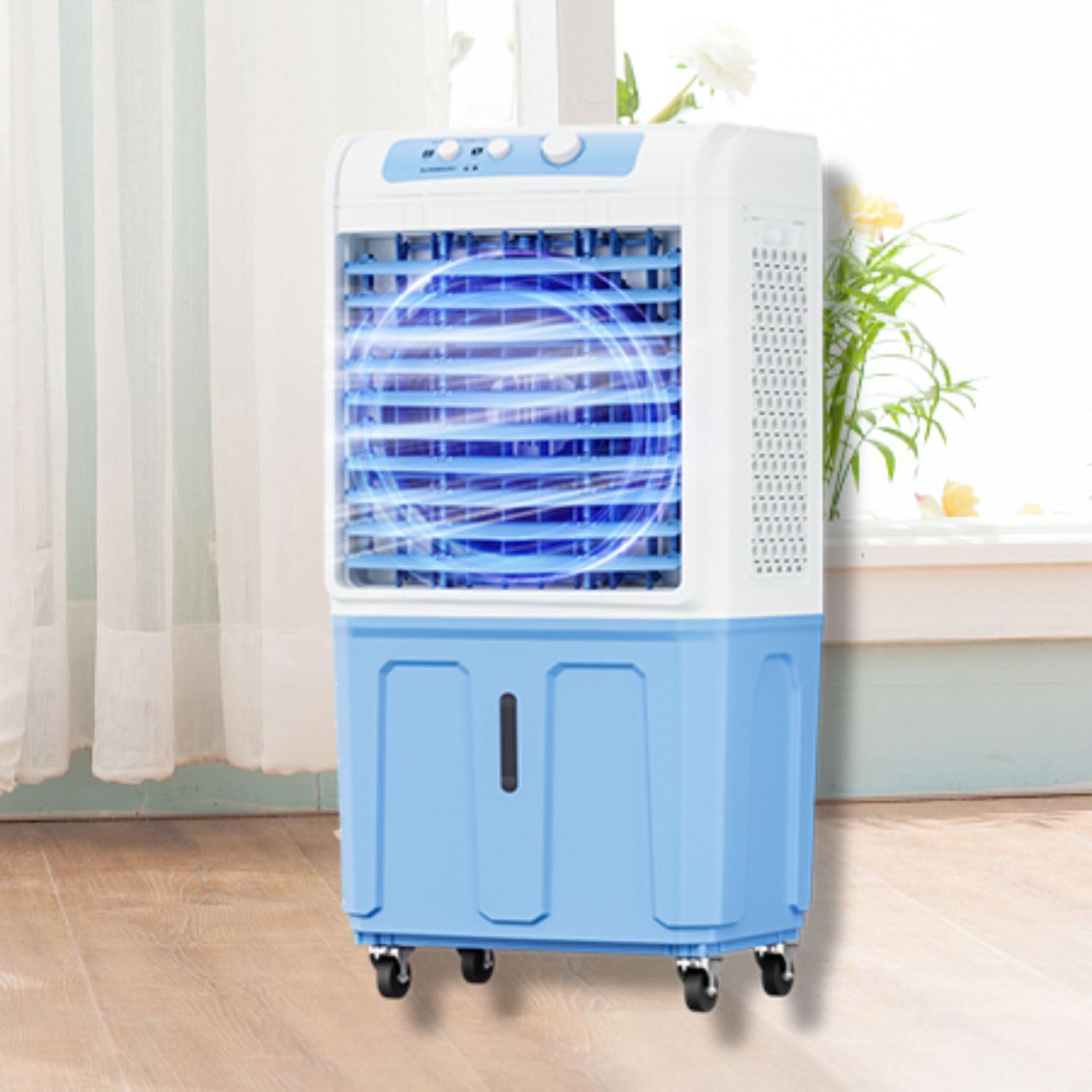 GENERIC Réservoir De Refroidisseur évaporatif 40L, Climatisation Portable Avec Télécommande, Pivotant à 120°, Calme Jusqu'à 40dB, Idéal Pour Le Garage, La Cour Et Le Commerce, Aucun Tuyau Requis