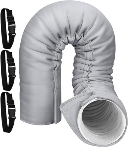  Portable AC Hose Insulation Sleeve, Insulated Cover With Adjustable Straps | AC Pipe Insulation For Winter Outdoor Indoor Casement Garage RV Room Wall Window House Apartment Energy Saving Duct