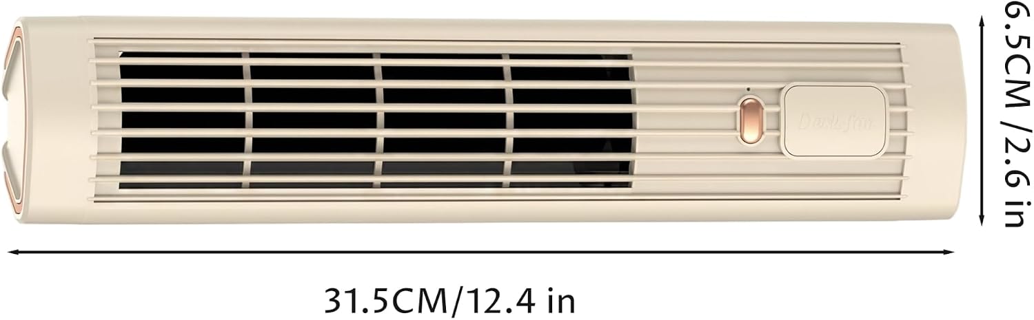  Climatiseur à Chargement Sans Fil, Ventilateur De Refroidissement Portable 2 En 1 Silencieux Avec 3 Vitesses, Climatiseur Rechargeable Par USB Pour Chambre à Coucher, Bureau, Maison, 30, 5 Cm, Marron