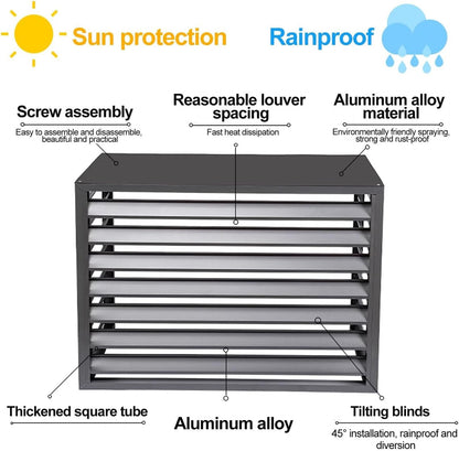 GENERIC Housse De Protection Pour Climatiseur D'extérieur à 4 Panneaux, Boîtier En Aluminium Pour Climatiseur, Pompe à Chaleur, Poubelle Et Support De Fleurs, Résistante Aux Intempéries (marron, 100 X 50 X 70