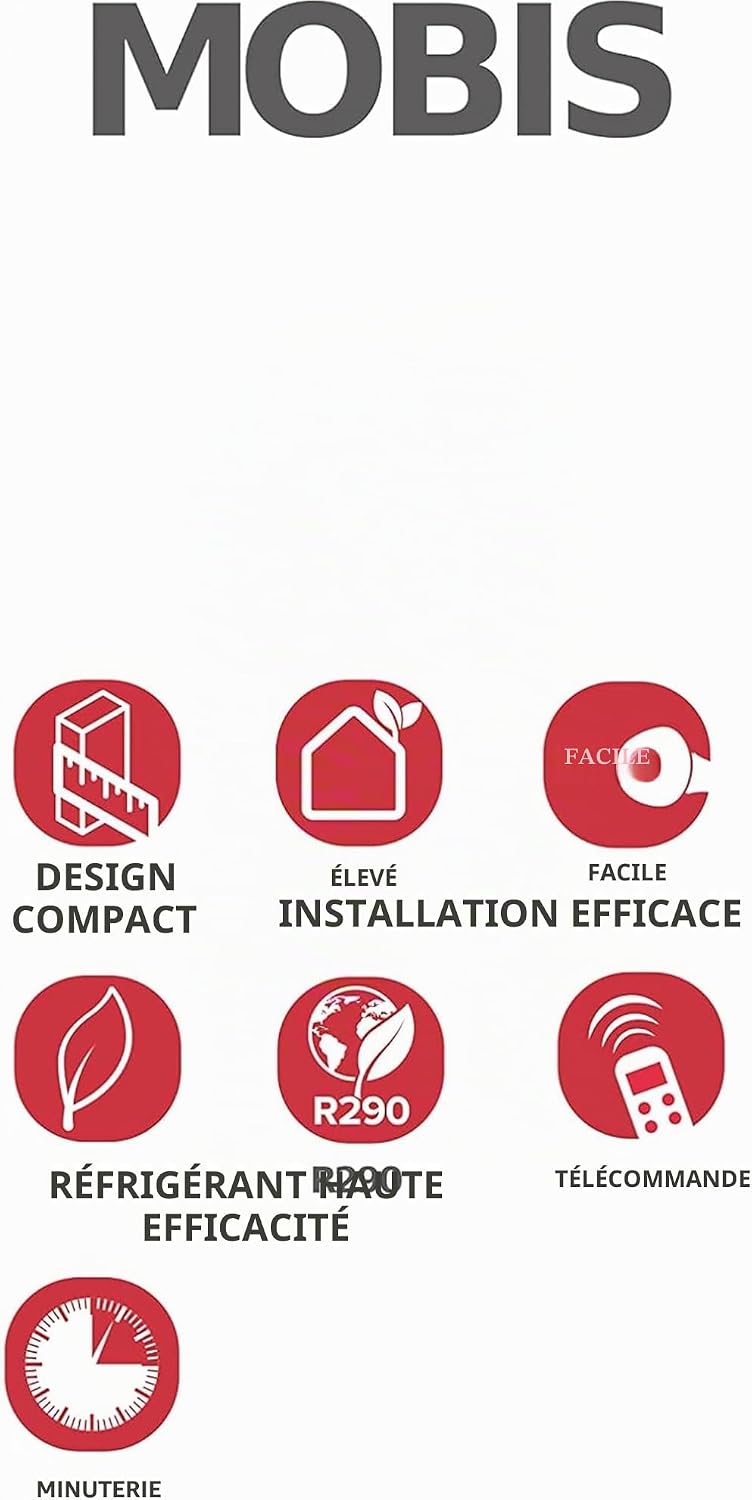  Ariston Mobis 8, Climatiseur Mobile Compact 3 En 1, 8.000 Btu/h, Air Pur, Silencieux