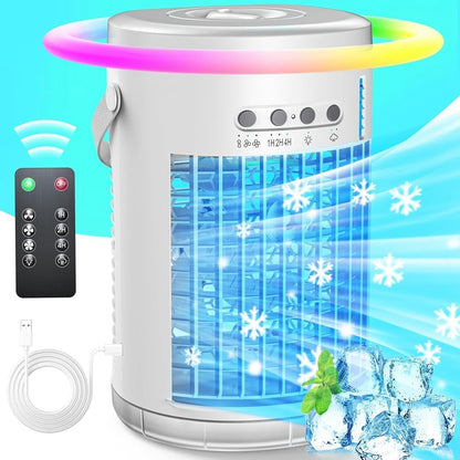  Climatiseurs Portables Avec Télécommande, Mini Climatiseur Évaporatif, Unité AC Portable, Lumières, Climatiseur Personnel