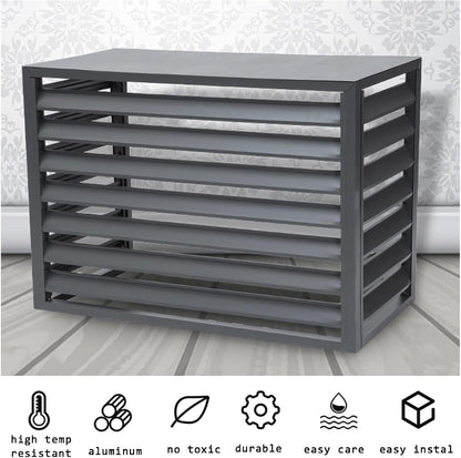 GENERIC Écran De Protection Pour Climatiseur Extérieur – Clôture En Alliage D'aluminium Et Porte-fleurs, Volets Anti-corrosion Pour Unité Extérieure En Métal, Blanc, Taille 2-3P (L1)