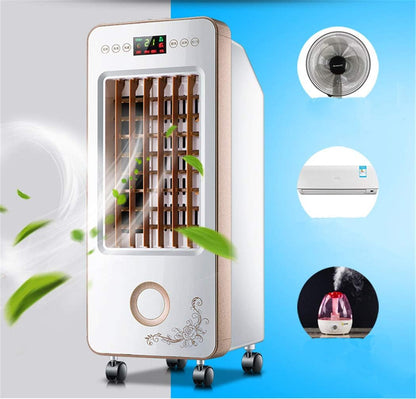  Portatif Climatiseur Mobile Silencieux Ventilateur Fans Humidificateur Air Frais De Minuterie 8 Heures 3 Vitesses Avec Fonction Refroidissement Bureau (Contrôle à Distance)