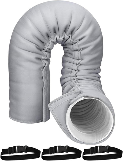  Portable AC Hose Insulation Sleeve, Insulated Cover With Adjustable Straps | AC Pipe Insulation For Winter Outdoor Indoor Casement Garage RV Room Wall Window House Apartment Energy Saving Duct
