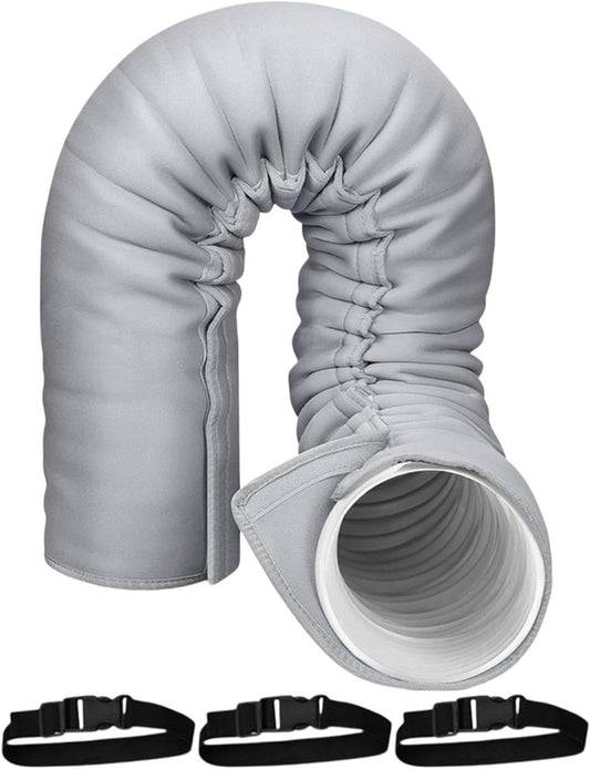  Portable AC Hose Insulation Sleeve, Insulated Cover With Adjustable Straps | AC Pipe Insulation For Winter Outdoor Indoor Casement Garage RV Room Wall Window House Apartment Energy Saving Duct