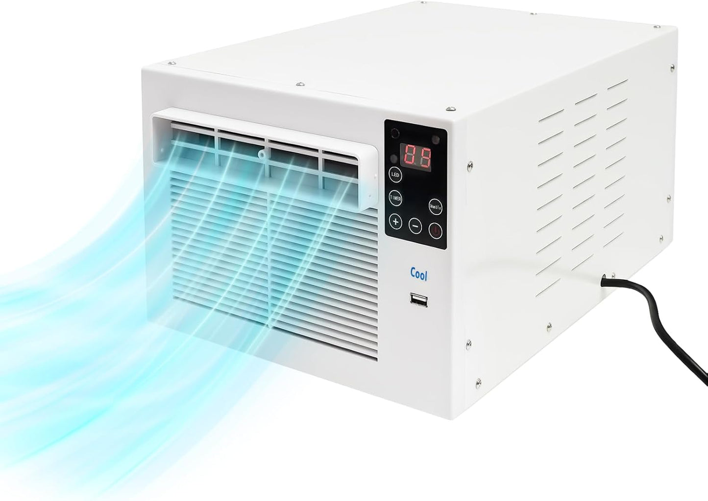  Refroidisseur Mobile, 280 W, Climatiseur Avec Tuyau D'évacuation, Climatiseur Compact Mobile Avec Fonction Minuterie, Pour Maison, Chambre, Bureau, 41,5 X 28,3 X 20,5 Cm
