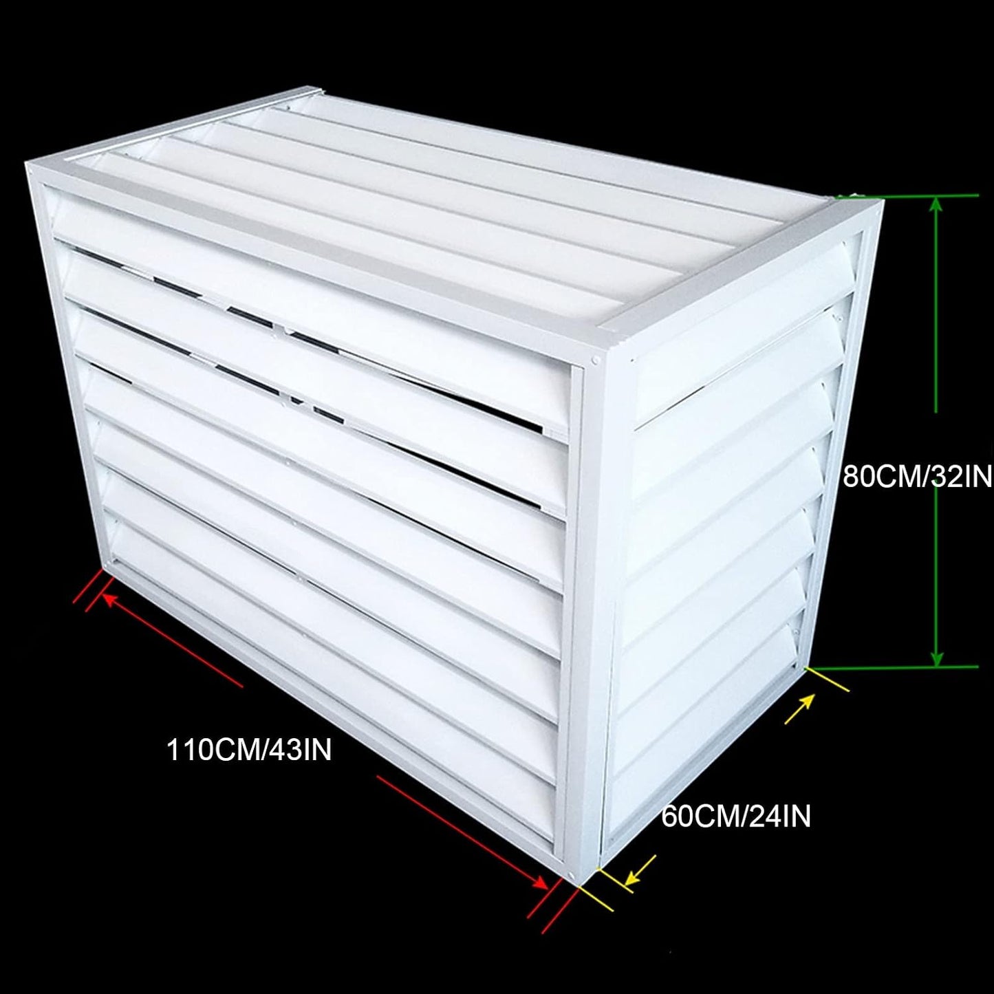 GENERIC Housse De Climatiseur En Alliage D'aluminium, Protection Contre La Pluie Pour Unités De Fenêtre, Utilisation Intérieure/extérieure, Clôture D'intimité Pour Climatiseurs, Protection Contre Les