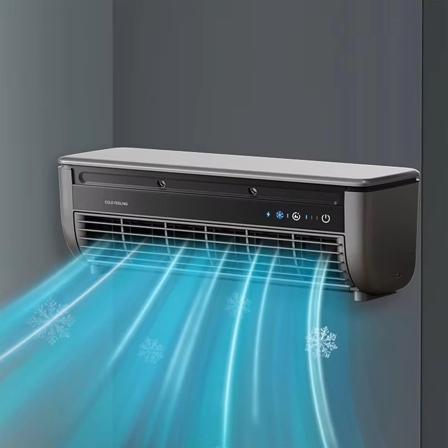  Ventilateur Rafraîchissant Ac Pour Pièce,Ventilateur Climatiseur Portable | Rafraîchisseur D'Air Charge Sans Fil Trois Vitesses Pour Maison Bureau Voyage Camping Salle De Bain Intérieur Extérieur