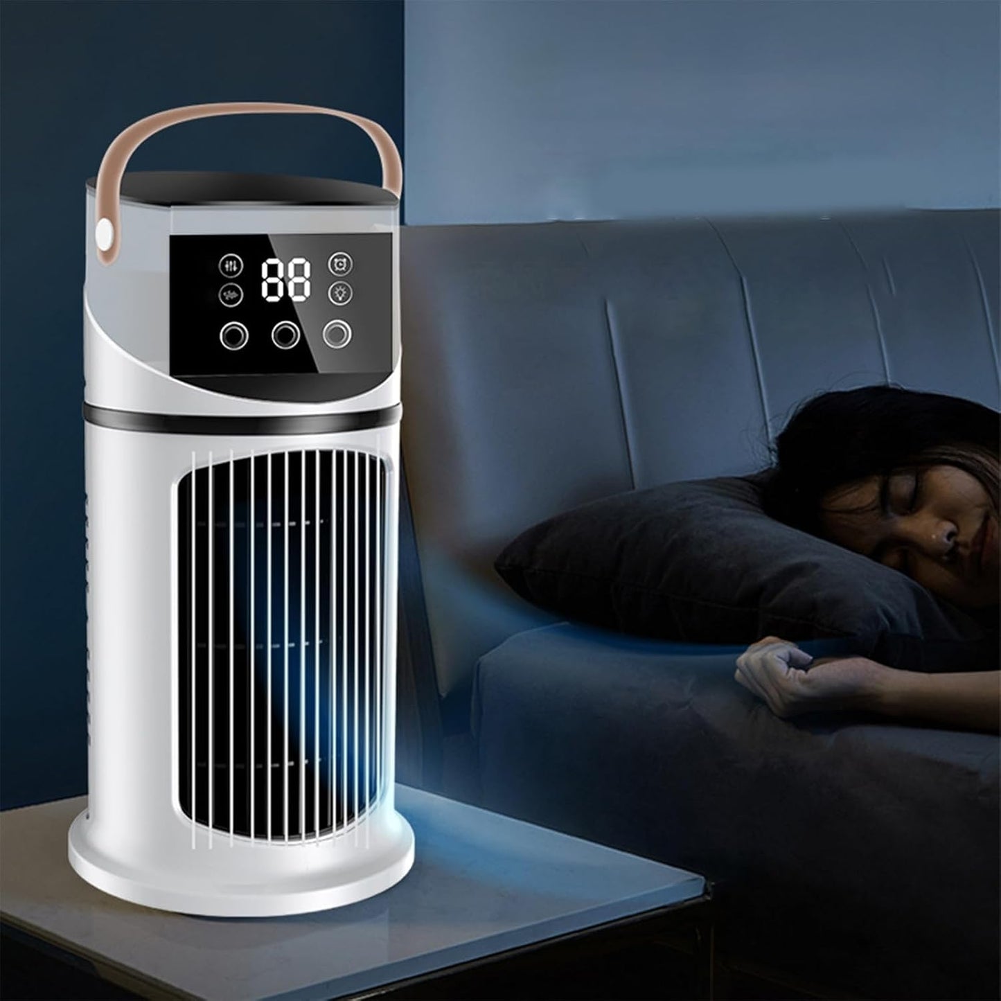  Climatiseur Mobile, Climatiseur Mobile Pour Intérieur, Réglable Avec Éclairage LED Pour Chambre Bureau Dortoir Sommeil Et Travail