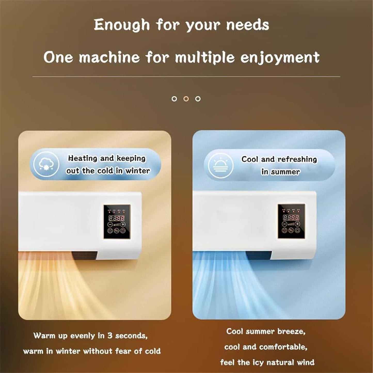  Mini Climatiseur Split Avec Télécommande, Machine Murale Portable Pour Chambre à Coucher Et Bureau, Fonctionnement Du Silencier, Minuterie 8h, Refroidissement Et Chauffage, Compact Et Efficace Sur Le