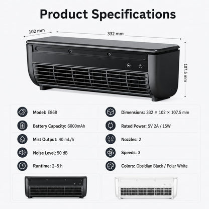  Mini Climatiseur, Unité De Climatisation Portable Sans Conduit, Refroidisseur Mural Sans Perçage Avec Télécommande, Ventilateur 3 Vitesses Pour Cuisine Et Chambre,Noir