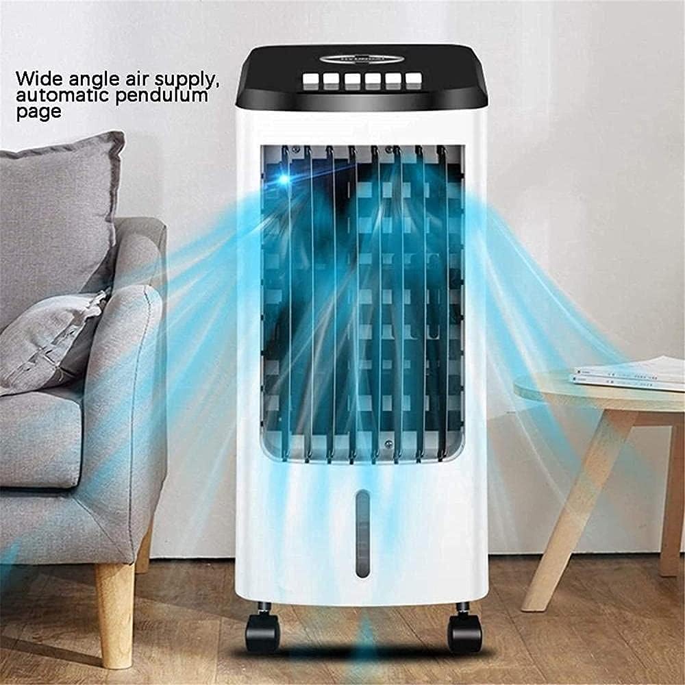 GENERIC Climatiseur Pour La Maison, Refroidisseur D'air Portable Ventilateur De Climatisation Mobile Muet Avec Réservoir D'eau 4L, Ventilateur De Refroidissement Mobile/humidificateur/purificateur D'air Pour