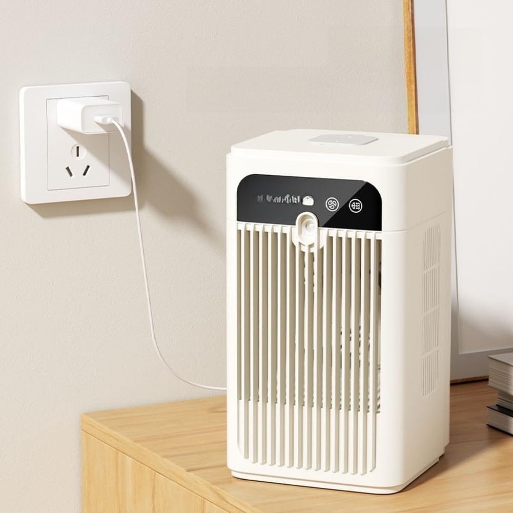  Refroidisseur D'air Portable Avec Minuterie Intelligente, 500 Ml Pour Mini Climatiseur Mobile, Double Ventilateur Silencieux De 3000 MAh, Utilisé Pour La Maison, Le Bureau, La Cuisine