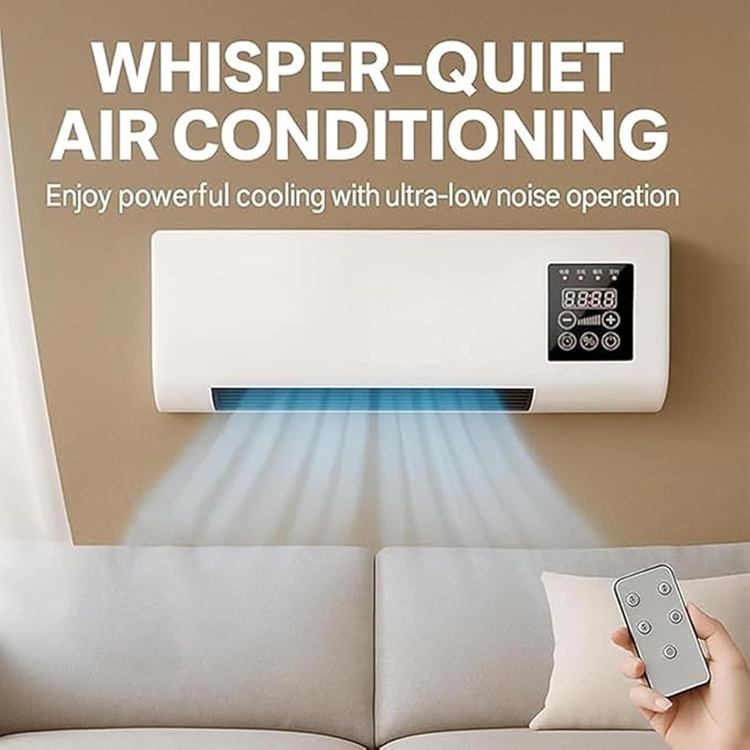  Circulateur D'air, Fonctions D'air, De Chauffage Et De Ventilateur Mobiles Muraux Portables, Fixés Au Mur Avec Télécommande For La Maison, Le Bureau(A)