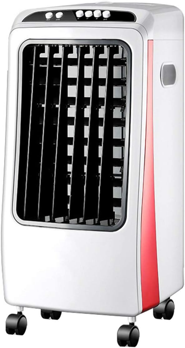  Climatiseur Portables Mobile 4 Fan De Roulettes Roues Climatisation Silencieux Ventilateurs Cold Fan Home De Humidificateur Trois Modes Fonction De Refroidissement (Rouge)
