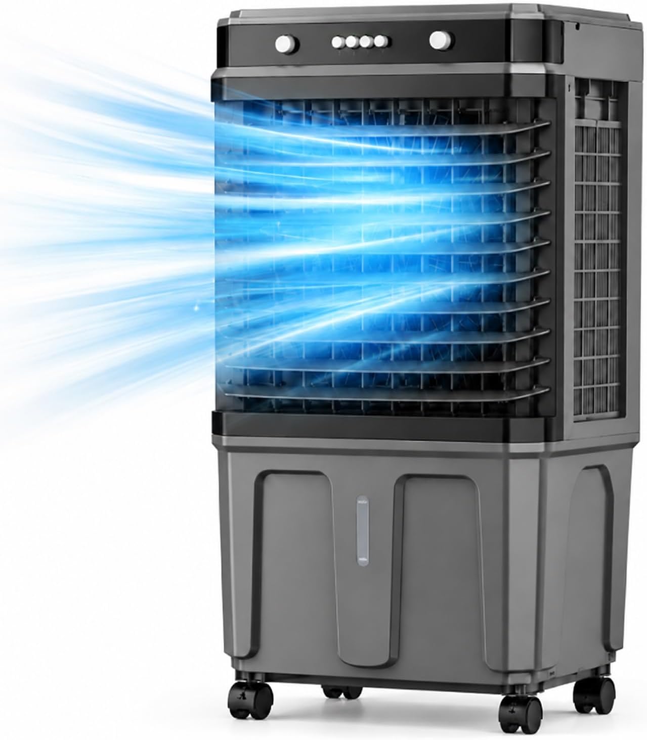  Climatiseur Mobile 3-en-1 Avec Grand Réservoir De 30 L,ventilateur à 3 Vitesses, Oscillation Automatique à 120° Et Protection Contre La Marche à Sec Idéal Pour Chambre,bureau,Garage Ou S 120cm/47.2in