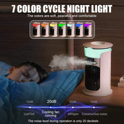  Climatiseur Mobile Avec Réservoir 880ML, Mini Climatiseur Portable, Refroidisseur D'air, Petite Climatisation Mobile Pour Pièce, Climatiseur Mobile Sans Tuyau D'évacuation