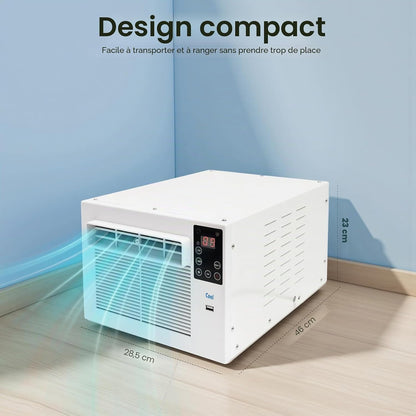  Refroidisseur Mobile, 280 W, Climatiseur Avec Tuyau D'évacuation, Climatiseur Compact Mobile Avec Fonction Minuterie, Pour Maison, Chambre, Bureau, 41,5 X 28,3 X 20,5 Cm