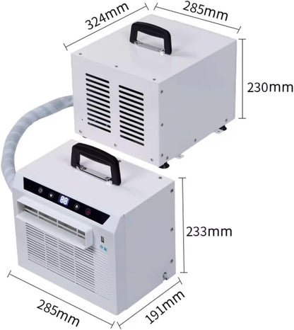  3000 BTU Split AC Pour VR, Refroidisseur De Chambre Compact Avec Contrôle Tactile, Minuterie 12H, Filtre Lavable Et Poignée Portable Pour Le Camping à Domicile