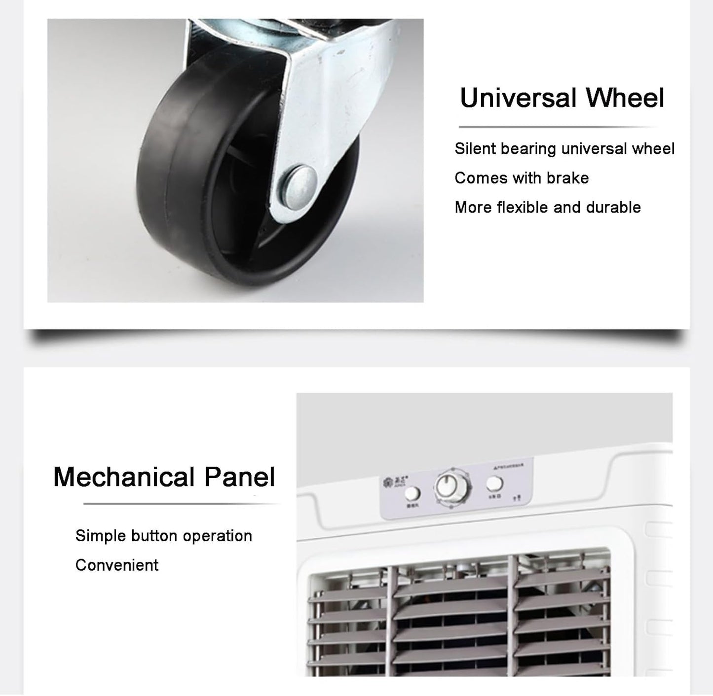  Refroidisseur D'air évaporatif Industriel, Ventilateur De Refroidissement Mobile à Volume D'air élevé, Refroidisseur De Marais Portable Réglable à 3 Vitesses Pour Les Usines, Les Ateliers Et Les Grand