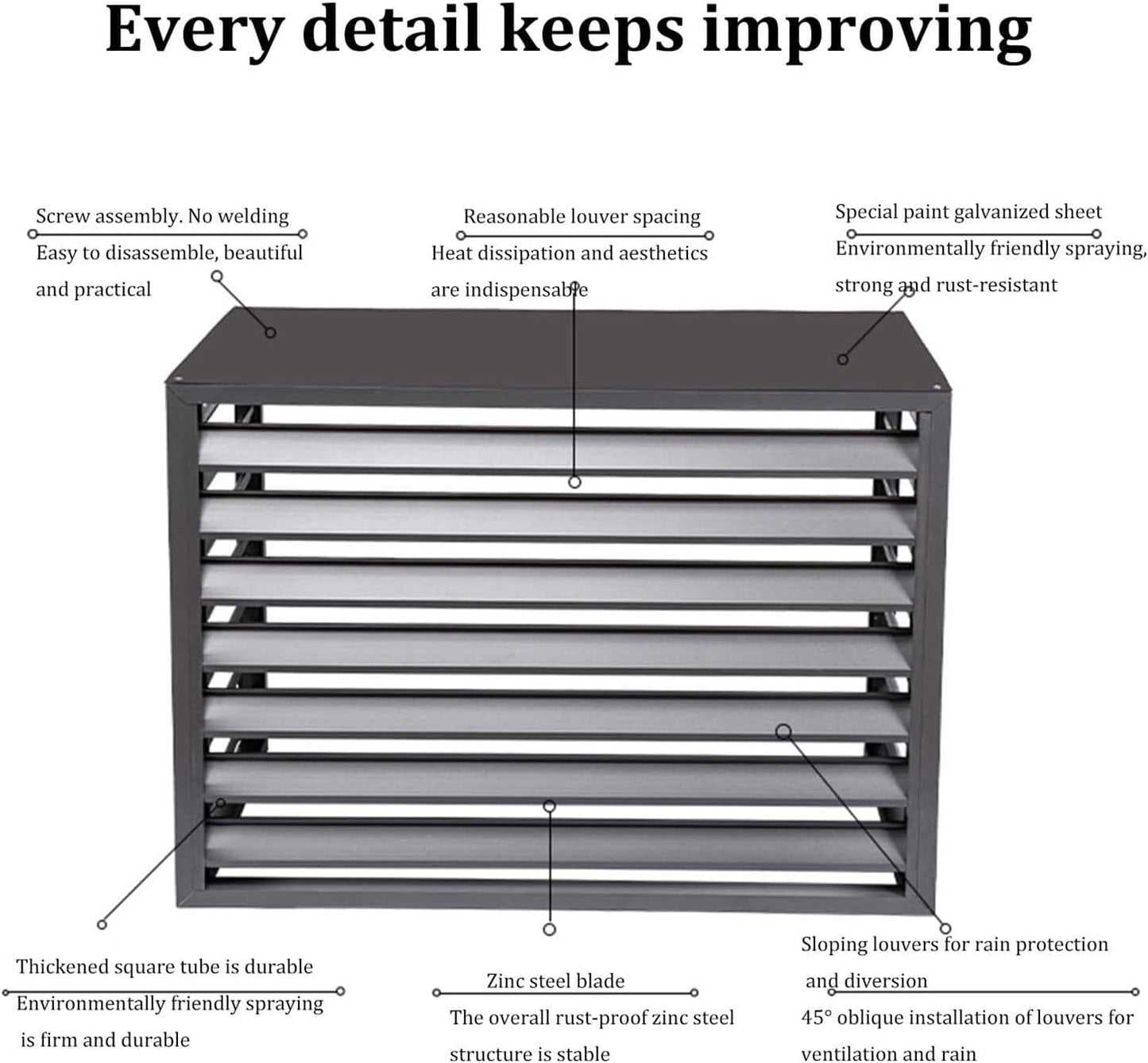 GENERIC Housse De Climatiseur D'extérieur - Protège L'unité De Climatisation Contre Les Dommages Causés Par Les Intempéries - Dissimule Les Unités Disgracieuses - Housse Durable Et Imperméable Pour Le