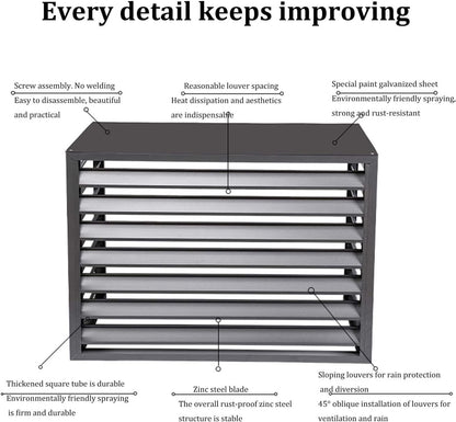 GENERIC Housse De Climatiseur D'extérieur - Protège L'unité De Climatisation Contre Les Dommages Causés Par Les Intempéries - Dissimule Les Unités Disgracieuses - Housse Durable Et Imperméable Pour Le