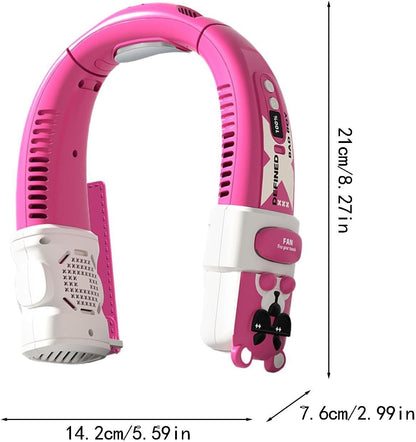  Climatiseur De Cou,Rechargeable Réglable 5 Vitesses | Ventilateur De Cou Léger,pour Hommes Femmes Jeunes Adolescents Road Trip Plage Camping Navettes Escalade Voyage Bureau