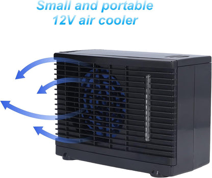  Climatiseur Portable 12V, Ventilateur Brumisateur Compact, 35W Faible Consommation Électrique, Réservoir D’Eau Froide - Fonctionnement Silencieux, Refroidissement Rapide,