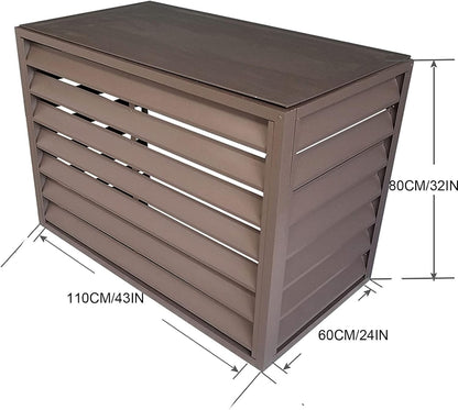GENERIC Housse De Protection Pour Climatiseur – Protection Décorative En Aluminium Pour Pompe à Chaleur Pour Maison Et Clôture, Unité De Climatisation Extérieure, Résistante Aux Intempéries Et Design élégant