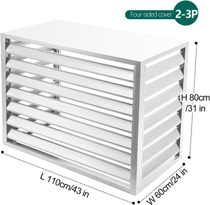 GENERIC Housse De Protection En Aluminium Pour Climatiseur Extérieur - Mini Condensateur Divisé - Résistant Aux Intempéries - Pour 2 Systèmes 3P - Blanc Et Design élégant