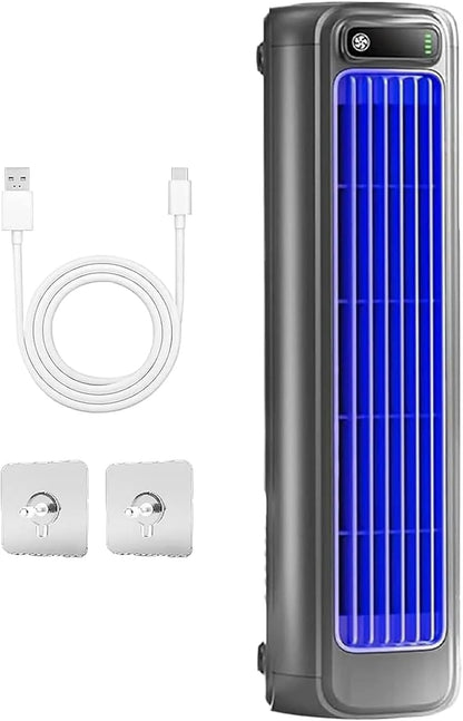  Climatiseur Portable Rechargeable USB, Ventilateur De Bureau à 3 Vitesses Avec Fonctionnement Silencieux, Unité De Refroidissement Murale Pour La Chambre à Coucher, Bureau Et Usage Domestique, Gris De
